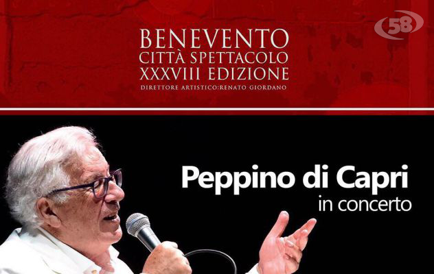 A Benevento Peppino di Capri in concerto, Giordano: "Artista capace di portare nel mondo il nostro Sud"