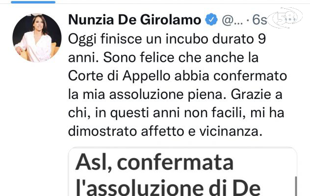 Inchiesta Asl, assolta De Girolamo: "Dopo 9 anni finisce un incubo"