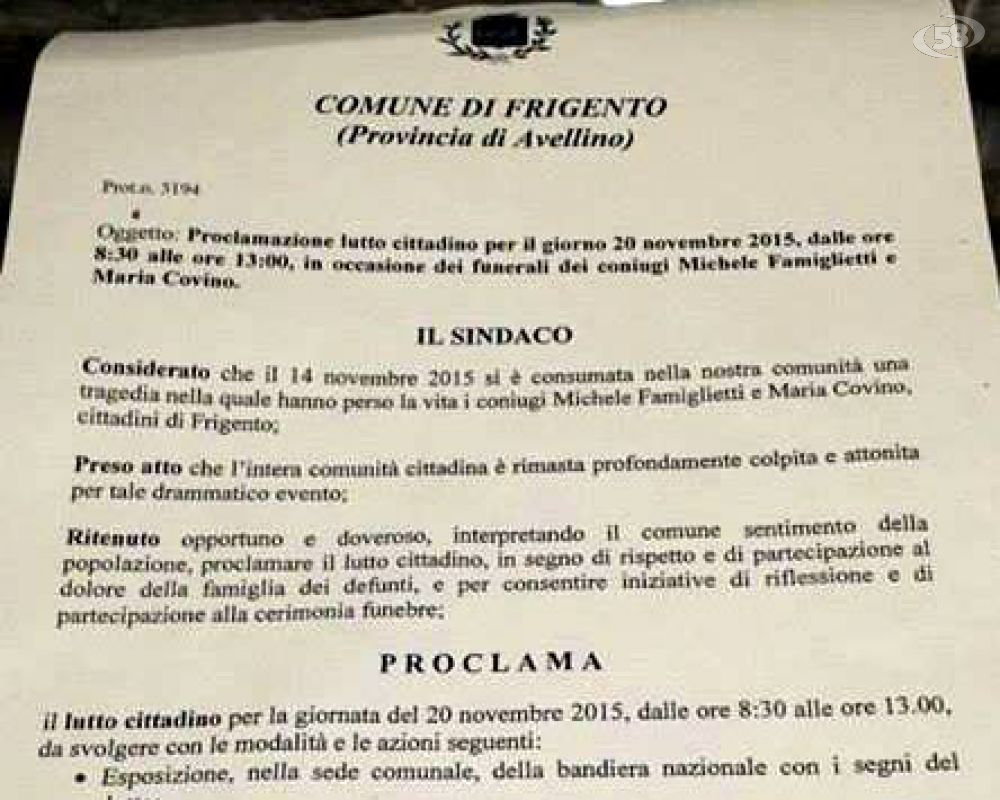 lutto frigento