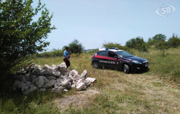 Ruba pietre in un fondo privato, bloccato dai Caarabinieri