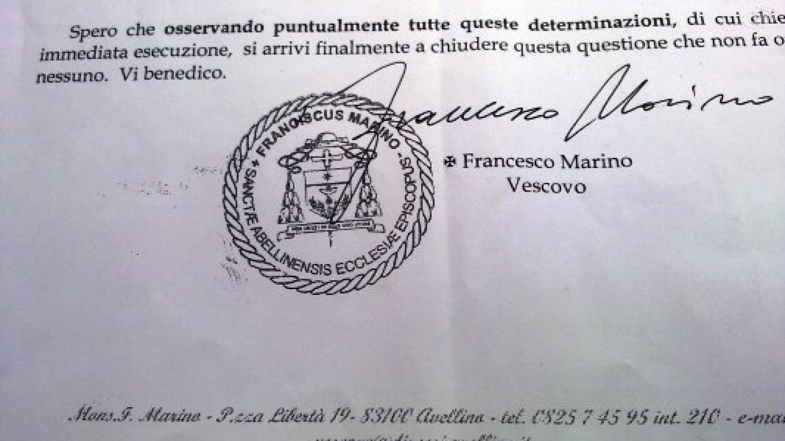 documento vescovo