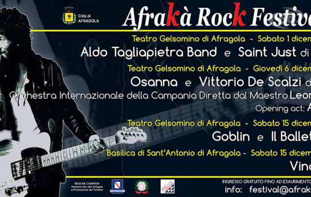 Afrakà Festival, prog rock a Napoli a dicembre con Osanna, De Scalzi, Goblin e Balletto di Bronzo