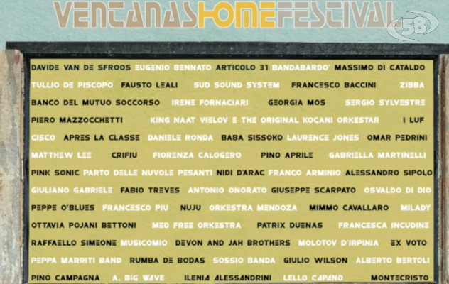 Ventanas Home Festival, il mega ''concreto'' per raccogliere fondi in diretta anche su Canale 58
