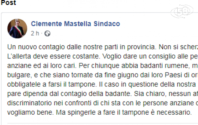 Ci risiamo. Il Sannio non è più Covid free: arriva il contagio. Mastella: "Tamponi alle badanti"