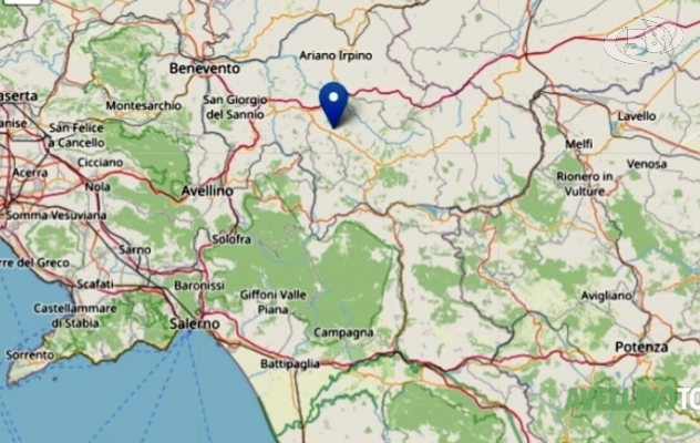 Scossa di terremoto, epicentro Frigento: magnitudo 3.2