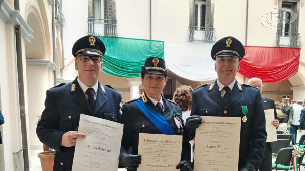 2 Giugno, onorificenze per il Vice Questore Salerno e gli ispettori Lanno e Flammia del Commissariato di Ariano