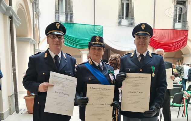 2 Giugno, onorificenze per il Vice Questore Salerno e gli ispettori Lanno e Flammia del Commissariato di Ariano