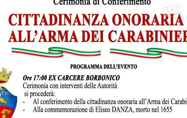 Cittadinanza onoraria all'Arma dei Carabinieri, evento a Montefusco