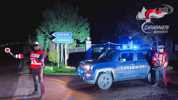 Notte di controlli contro i furti nella Val Fortore, presidi continui dei Carabinieri 