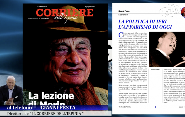 Sul sito del Corriere dell'Irpinia il nuovo numero del settimanale